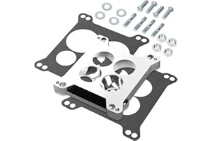 LIRIUDA Edelbrock Carburetor Adapter 2696, Aluminum Carburetor Carb Spacer Plate 0.85 inch, Square Bore to Spread Bore Carburetor Adapters Kits for Stock Quadrajet & Thermo-Quad Manifold with Flange Gaskets