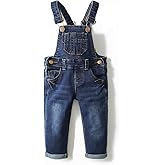 KIDSCOOL SPACE Baby Boy Girl Jean Overalls,Toddler Slim Cute Denim Jumper