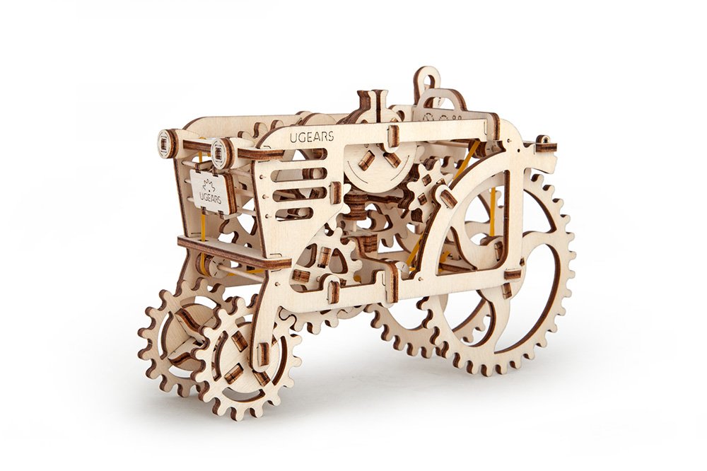 UGears Tractor Modular Mechanical Model - 3D Wooden Puzzle for Self-Assembly Without Glue - Brainteaser for Kids, Teens and Adults