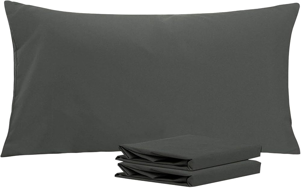 NTBAY 2 Pack 50x90 cm 100% Brushed Microfiber Pillowcases Dark Grey