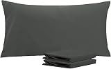 NTBAY 2 Pack 50x90 cm 100% Brushed Microfiber Pillowcases Dark Grey