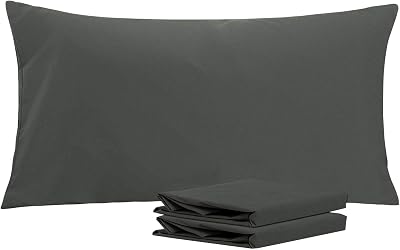 NTBAY 2 Pack 50x90 cm 100% Brushed Microfiber Pillowcases Dark Grey
