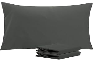 NTBAY Microfiber King Pillowcases, 2 Pack, 20 x 36, Dark Grey | Soft Brushed Microfiber with Envelope Closure, Set of 2 King 