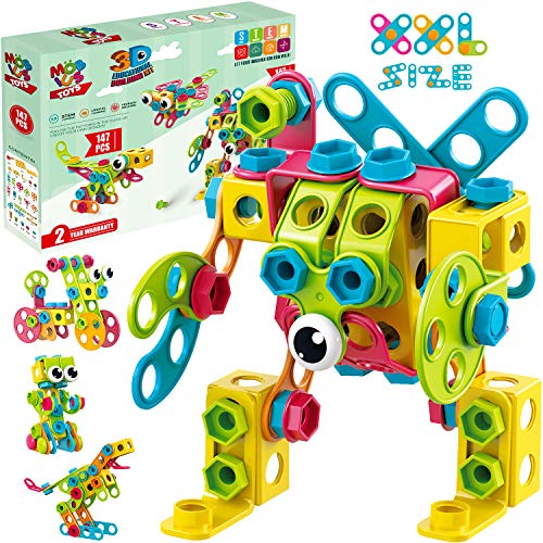 STEM Toys KIT 147 Pcs - Educational Construction Sets + 34 Models Step-by-Step Guide – Mobius Creative Engineering Toys - Learning Building Blocks for Kids 4-8 Boys & Girls 4 5 6 7 8 Years Old