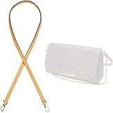 jiesinlov Genuine Vachetta Leather Thin Strap Replacement,Purse Shoulder Straps Crossbody for Handbag(Double Buckles-Width0.43in&Length:45.3in)
