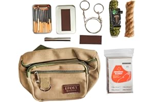 EGREEN Emergency Fire Starter Waterproof Windproof Stromproof Relit Submerged Matches 5-in-1 Survival Kit Wax Infused Jute Cord Blanket Bug Out Bag Backpack Kit for Camping Hiking Bushcraf Outdoor