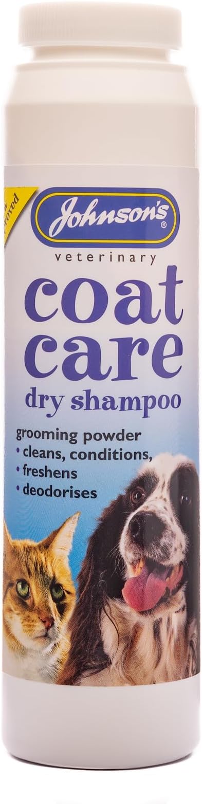 JVP Coat Care Dry Shampoo Dog Cat 85g Cleans Deodorises Conditions