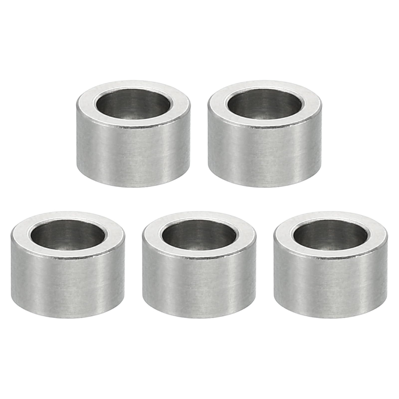 PATIKIL M5 Stainless Steel Spacers, 5 Pcs Metal Spacer Stainless Steel 5.1mm ID x 8mm OD x 5mm L Stainless Steel Spacer Screw Standoff Round for 1/5inch or M5 Screw Bolts
