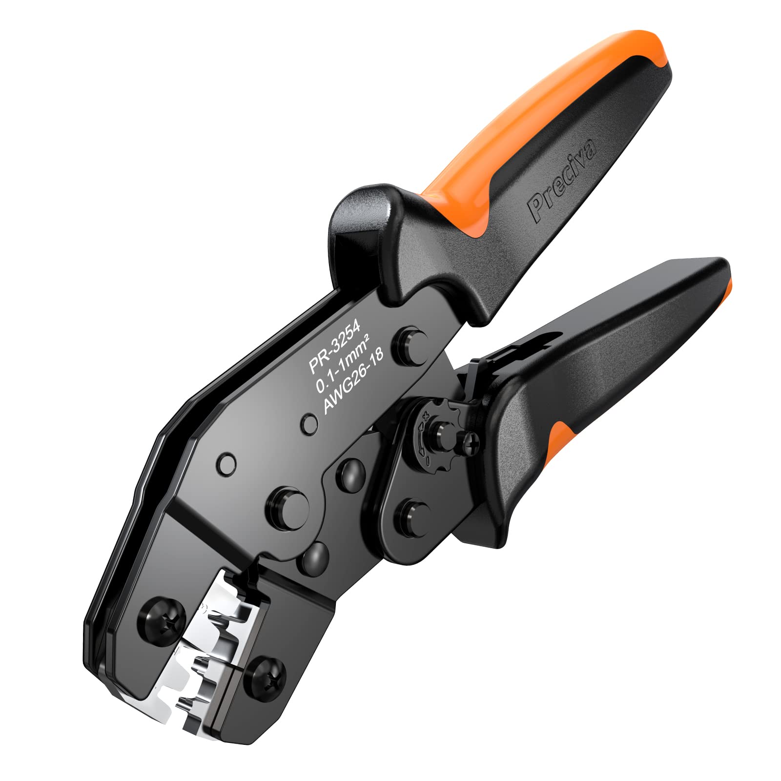 Preciva Crimping Tool AWG26-18, Ratchet Crimper Plier 0.1-1.0mm², JST Crimp Toolkit for 2.54mm 3.96mm, KF2510 etc. Connector, ATX, EPS, PCIE, SATA