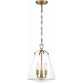 Crystorama Voss 3 Light Luxe Gold Pendant with Clear Glass Shades