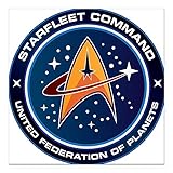 CafePress - Star Trek Federation of Planets Patch Square Car M - Square Car Magnet, Magnetic Bumper Sticker