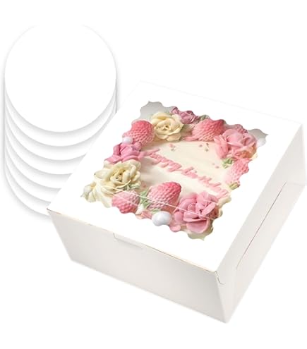 Sudaya 20Pcs 10x10x5 Cake Boxes With Window, Cake Boxes 10 Inch Tall
