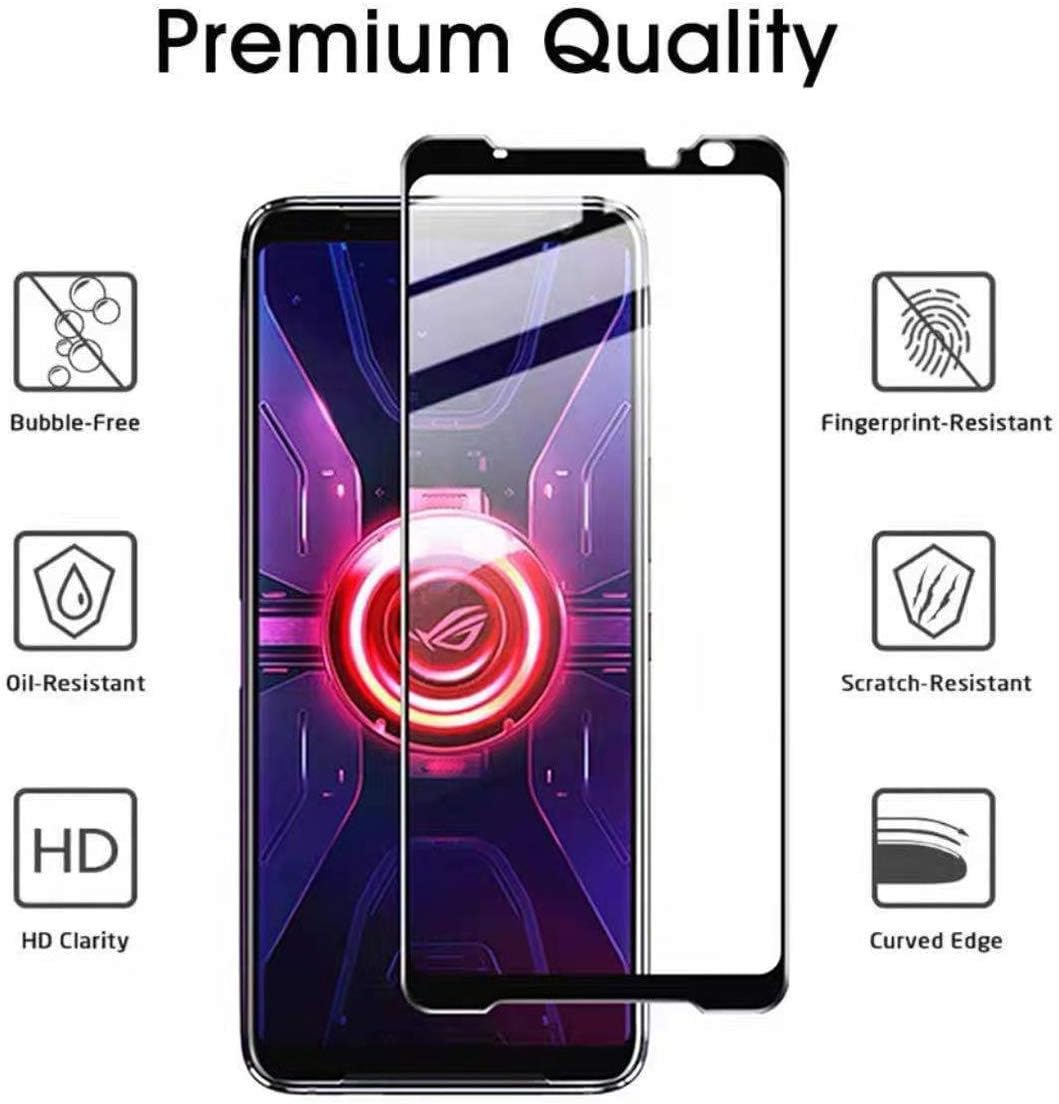 Asus ROG Phone 5 Screen Protector(5 PACK), Tempered Glass 9H high hardness, Full Coverage HD Anti-Scratch Anti-Fingerprint Clear Tempered Glass Protective Film Compatible with Asus ROG Phone ZS673KS 6.78"