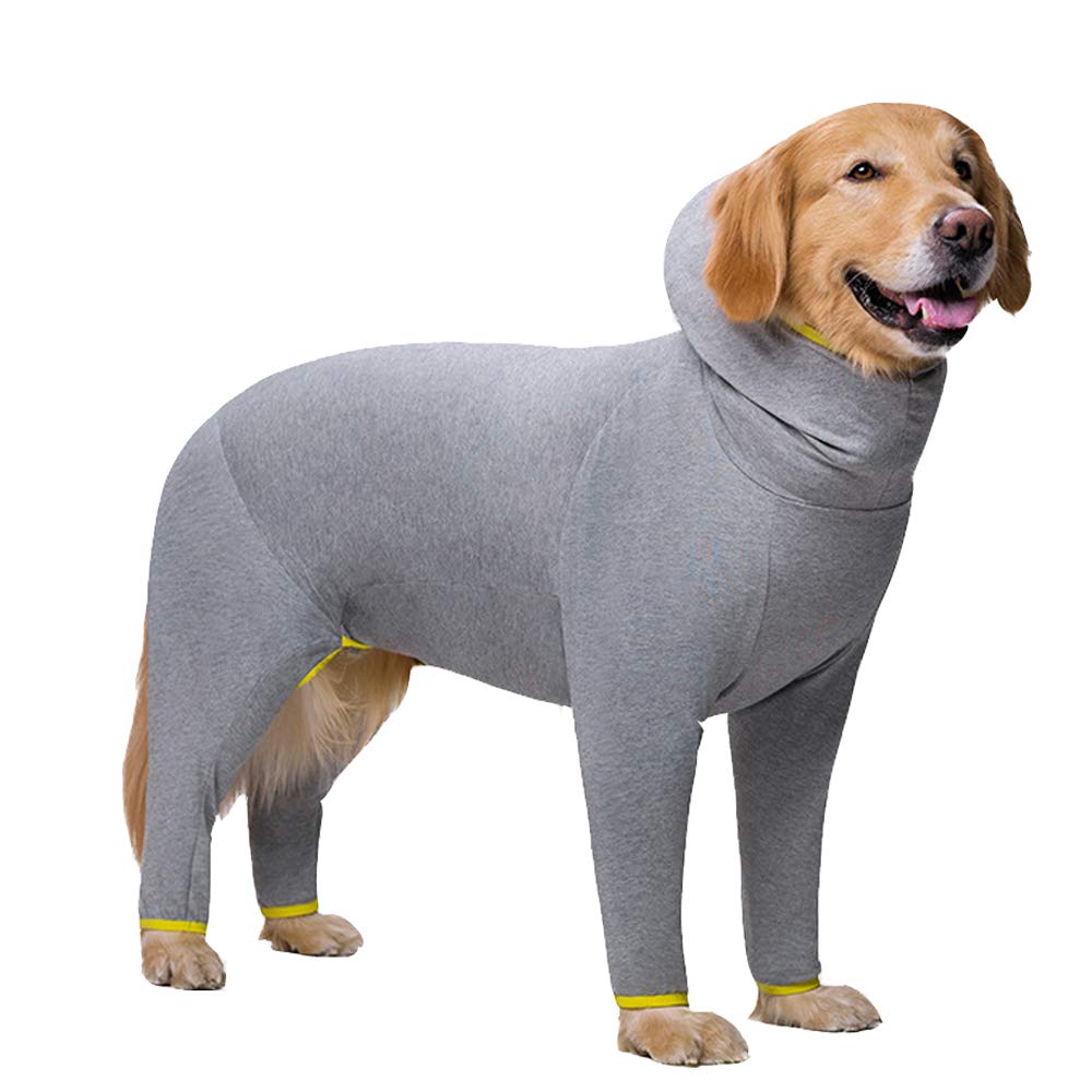 Dog Clothes,Pet Pajamas Sleeping Clothe Elastic Anti-hair Dust-proof Four-legged Garment Jumpsuit Clothes for Medium Dogs Large Dogs (30, Grey)