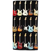 HGOD DESIGNS Abstract Musical Instrument Guitar Hand Towel, 100% Cotton Soft Bath Towel for Bathroom Kitchen Hotel Spa, 15"X30"