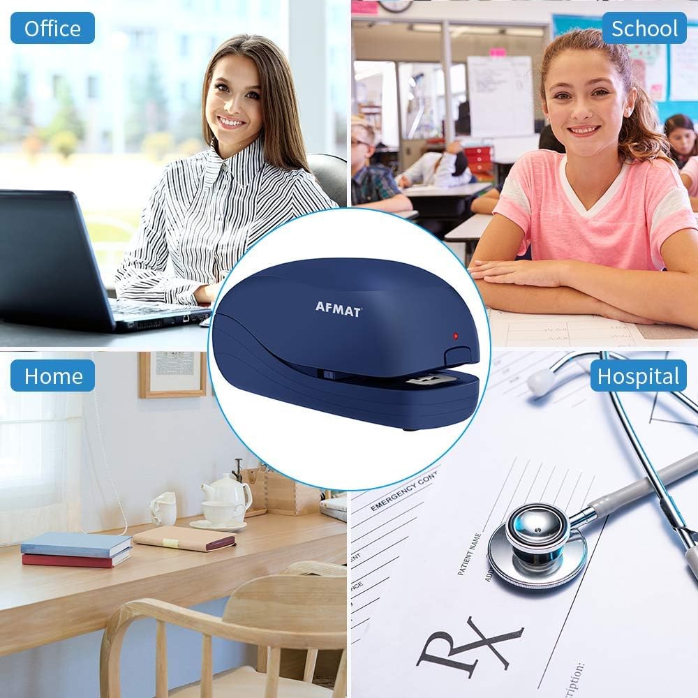 Electric Stapler Desktop, Automatic Staplers for Desk, Portable Stapler, AC or Battery Powered Heavy Duty Stapler, with Reload Reminder & Release Button, 25 Sheets Capacity, Blue : Office Products