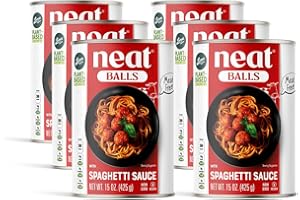 NEAT Vegan Meatballs Plant Based Protein - Loma Linda Meatless Italian Style Meatballs in Spaghetti Sauce, High Protein Meat Alternative, Vegetarian Ready-to-Eat Meal, Non-GMO, Shelf-Stable (6-Pack)