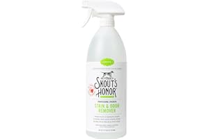 SKOUT'S HONOR Pet Stain and Odor Remover - Powerful Cleaner for Dog Urine, sweat, and other messes, Destroys and Removes Odor and Stain Molecules, Eco-Friendly Formula for Carpets and Home, 35oz
