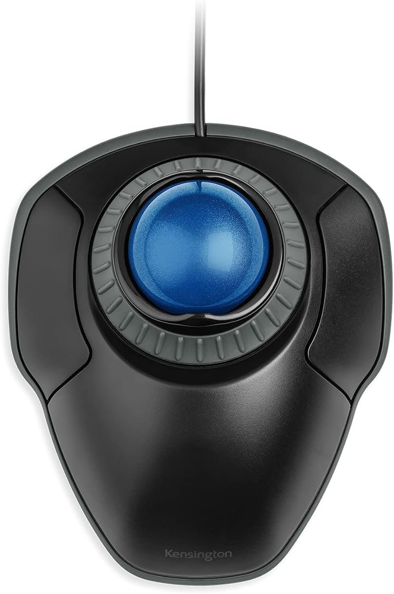 Kensington Orbit Mouse Wired Ergonomic Trackball for PC Mac Ambidextrous Blue