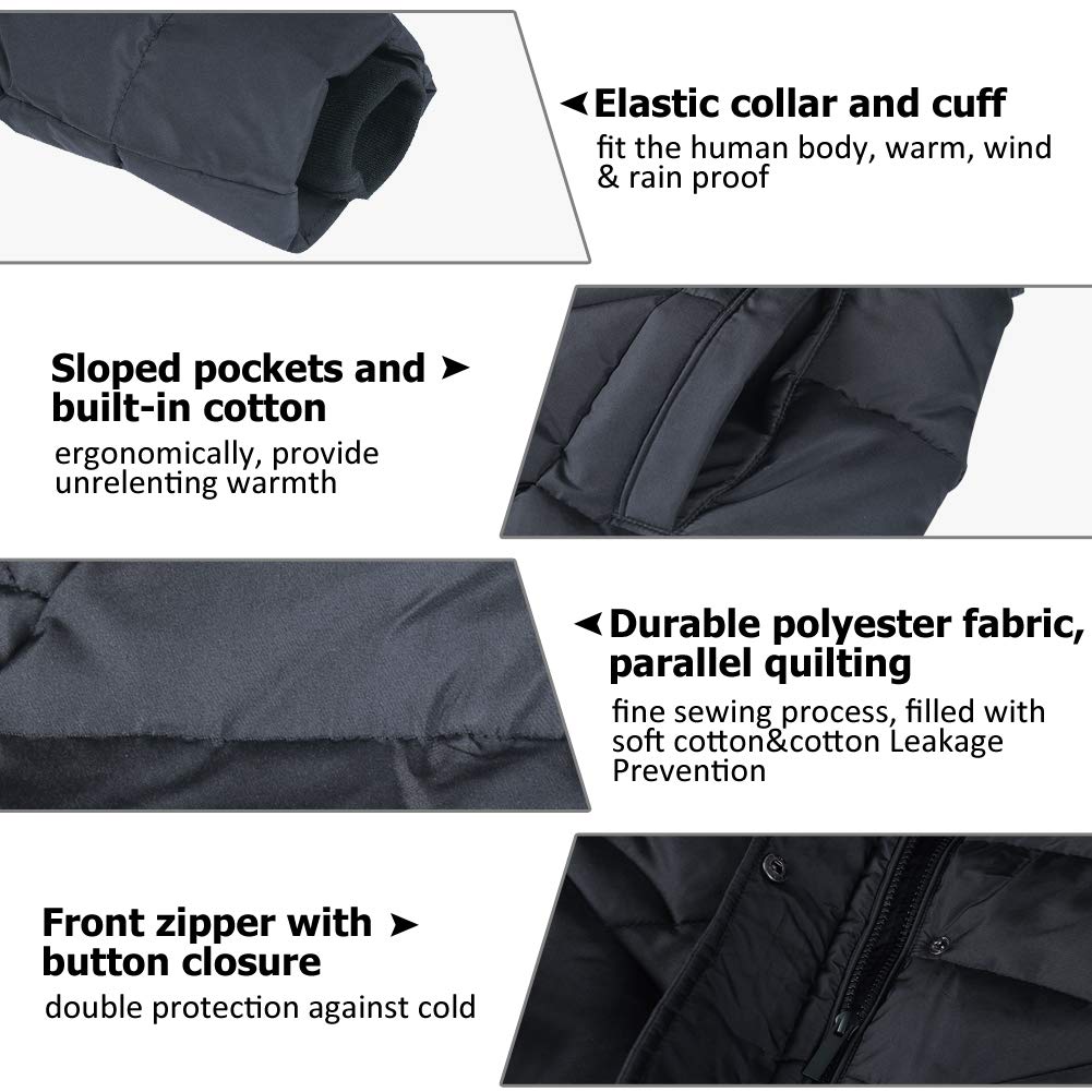 BINACL Women's Winter Warm Thicken Long Outwear Pockets Coat Parka Jacket XS-3XL