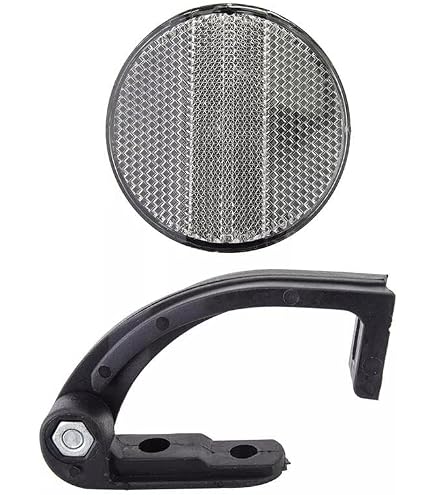 Bike Front Reflector – White With Adjustable Mounting Bracket For MTB & City Bikes