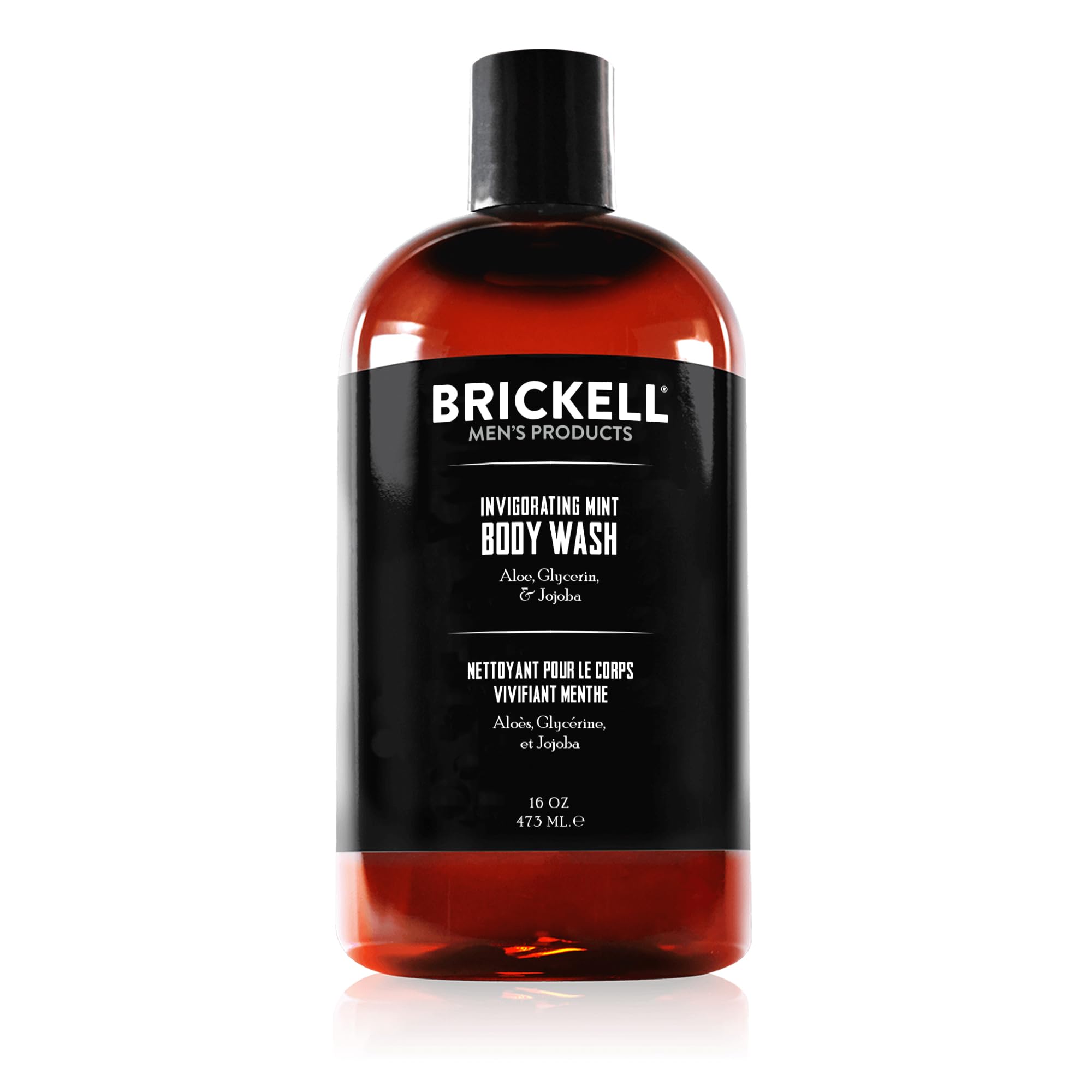 Brickell Men's Invigorating Mint Body Wash for Men, Natural and Organic Deep Cleaning Shower Gel with Aloe, Glycerin, and Jojoba, Sulfate Free, 473 mL, Scented