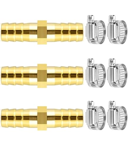 Beduan Reductor De Púas De Manguera De Latón, Identificación De Manguera De Púas De 1/4" A 1/2", Reducción De La Conexión De Púa Brabed Empalmador Mender Union Air Water Fuel