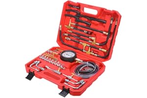 ZJERYL GULL 0-140PSIFuel Injection Pressure Tester Kit, Pro Fuel Pressure Tester Kit, Car Truck Motorcycle Diagnostic Tool
