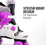 Osprey Kids Quad Skates Adjustable Sizing Purple 4 Wheel Safety Straps view 5
