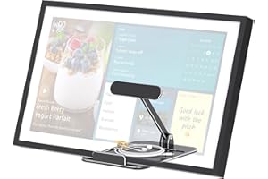 Laivli Aluminum Echo Show 15 Stand, Tilt Stand for Echo Show 15, Adjustable Foldable Stand with Tray Organizer, Easy Switch Device in Portrait and Landscape Mode, Black