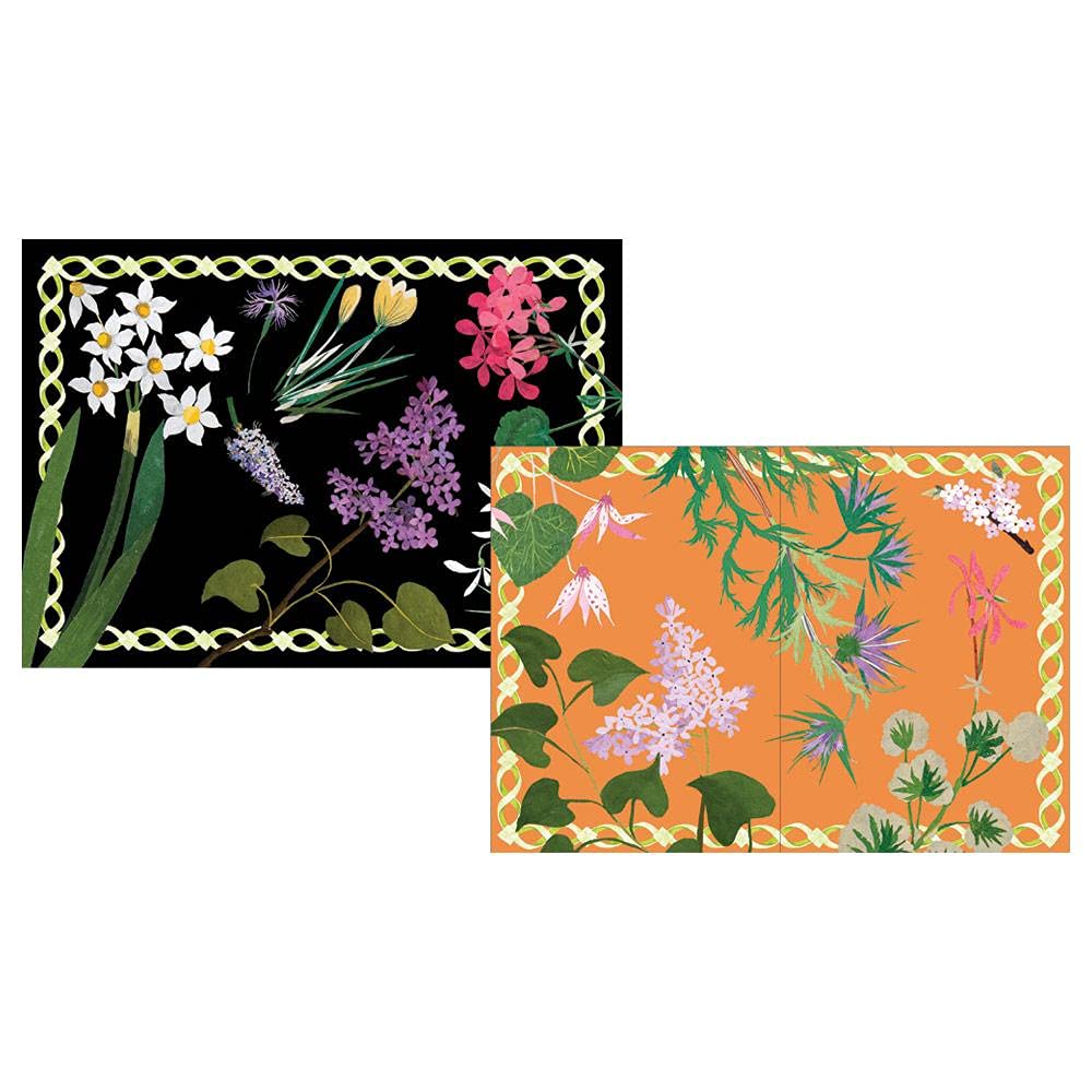 Caspari 8 Greeting Cards Notelets Blank & envelopes - Mary Delany Flower Mosaics Newport Garden Club