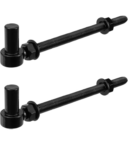 ZUIWAN 6" Heavy Duty J-Bolt Gate Hinge – 5/8" Pin, Adjustable Chain Link Fence Hardware For Farm, Panel & Pasture Gates (Nuts & Washers Included)
