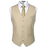 JEMITOP Men's Classic Slim Fit Dress Vest Formal Wedding Prom Tuxedo Suit Vest with Pocket