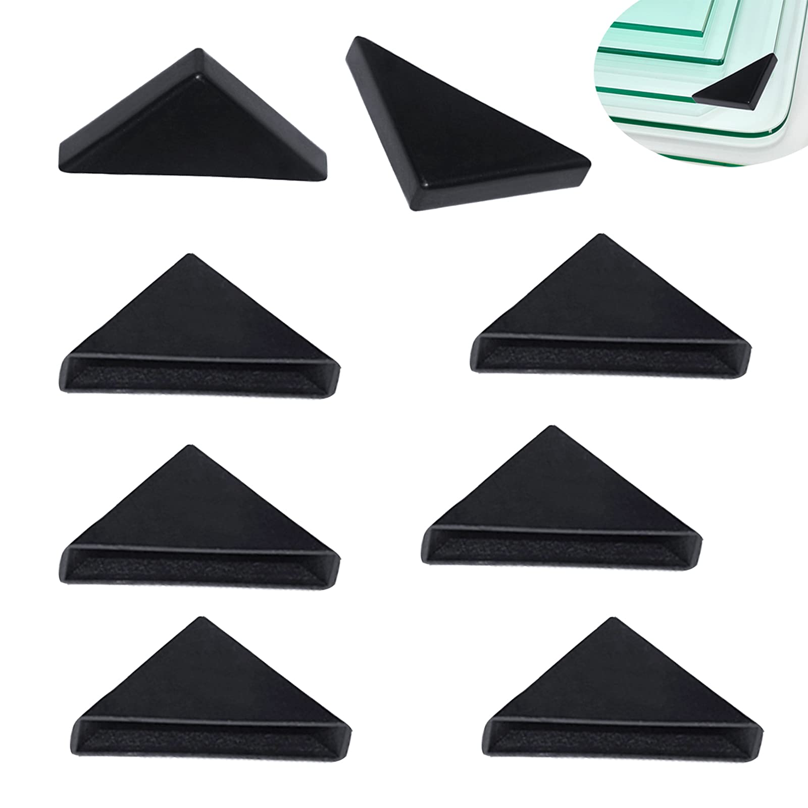 YouU 5mm x 50mm Plastic Corner Protectors Black Toughened Glass Corner Protector Ceramic Tile wrap Angle Plastic Bathroom Lens Right Angle Protectors 20 pcs