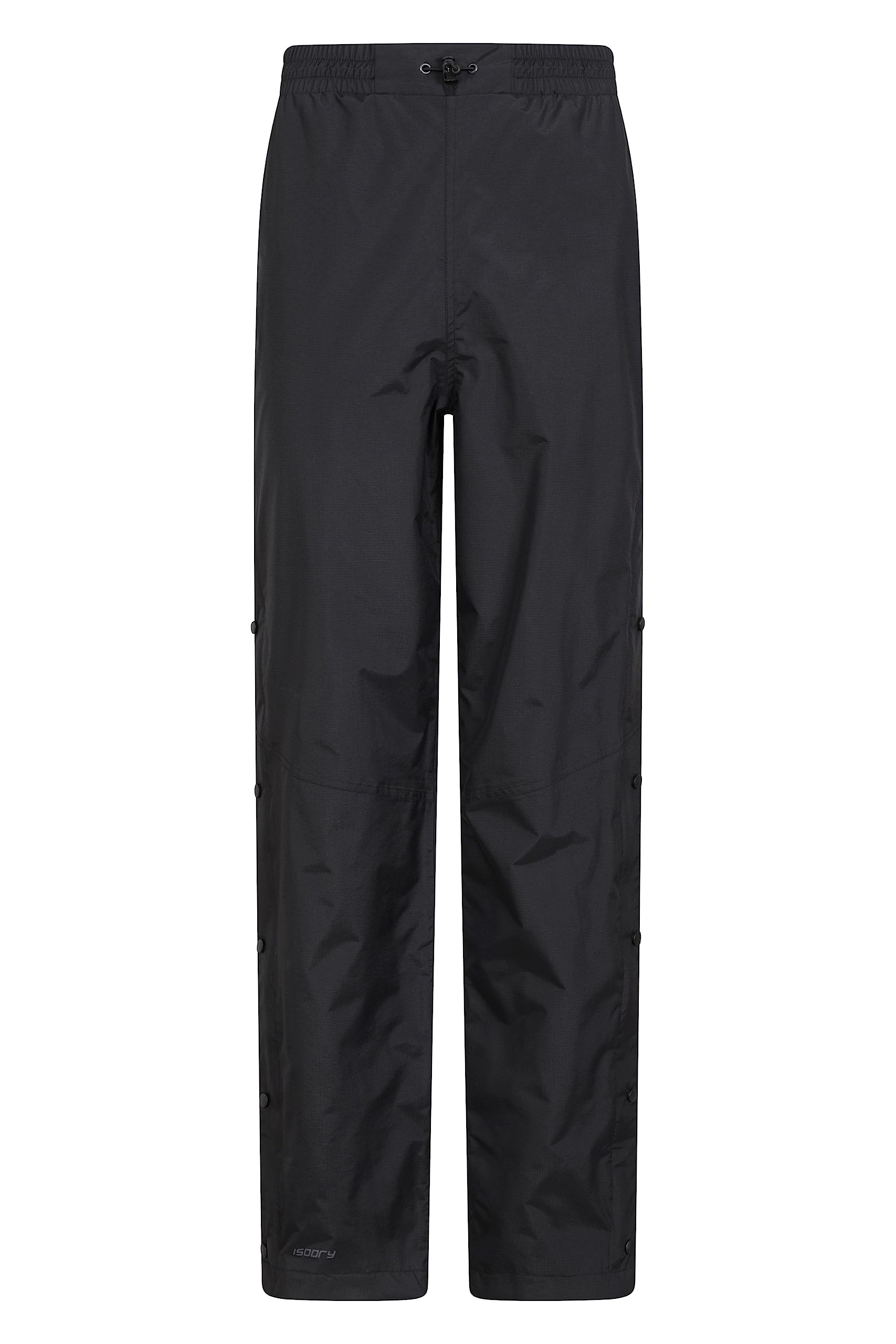 Mountain Warehouse Downpour Mens Waterproof Trousers - Taped Seams & IsoDry Half Leg Zip Overtrousers - Wet Weather, Walking, Outdoors & Camping Black 2XL