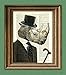 Sir Saggy Skin Gentleman Rhinoceros Rhino with fancy hat and cane over an upcycled vintage dictionary page book art print