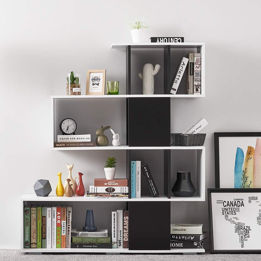 Laundry, Storage & Organisation Wooden Bookcase 4 Tier Shelves
