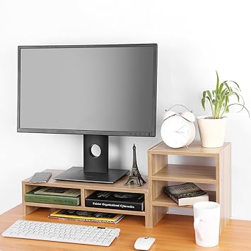 Computer Monitor Stand Riser With Drawers Laptop Tv Amazon In