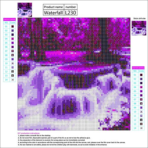 Amaping DIY 5D Diamond Painting Partial Drill by Number Kits Crystal Rhinestone Beads Pasted Embroidery Cross Stitch Kits Embellishment Arts Craft for Home Wall Hanging Decor (Waterfall)