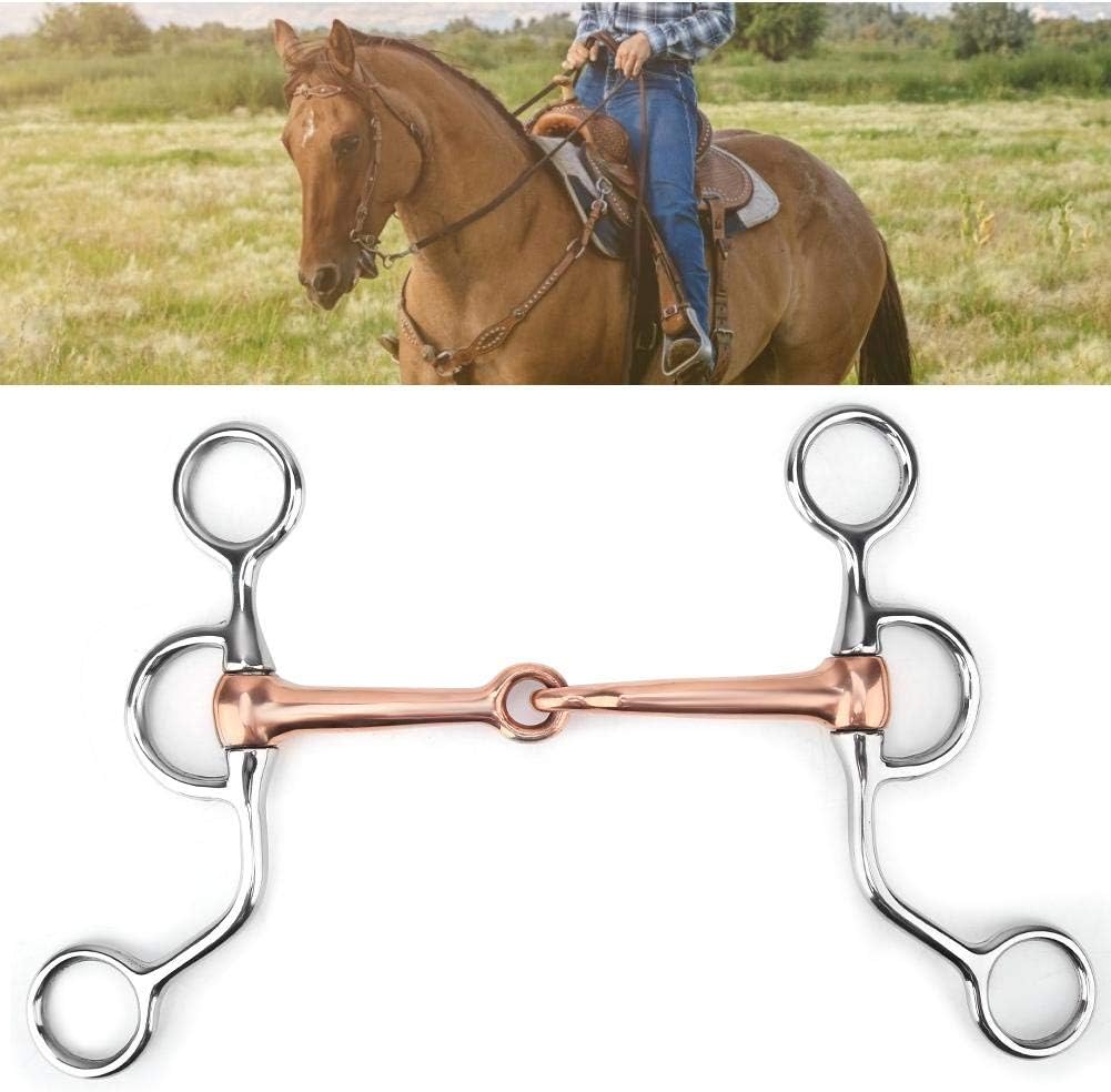 Horse Snaffle Chew Stainless Steel Training Bit Copper jointed Month Snaffle Bit French Link Loose Ring Copper Snaffle Racing Accessory - Image 5