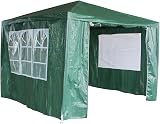 Panana 3x3m Waterproof Gazebo Tent with 3 Zip Up Side Panels Green view 7