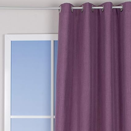 Amazon De Schoner Leben Osenvorhang Brilliant Leinenoptik Einfarbig Lila 140x245cm