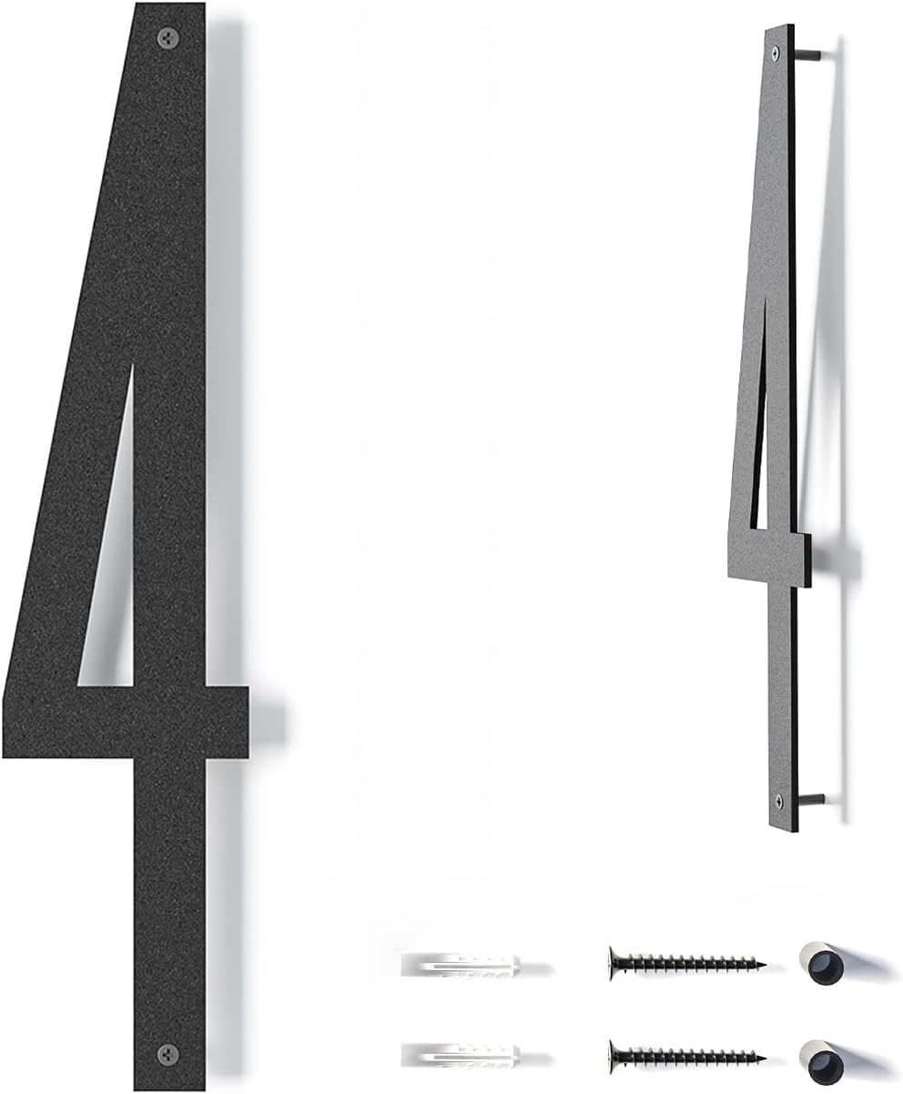 Address Signs - 18 Inch Modern Floating House Numbers | Large Metal House Numbers for Outdoors | Black Coated Rust-Proof Home Address Numbers