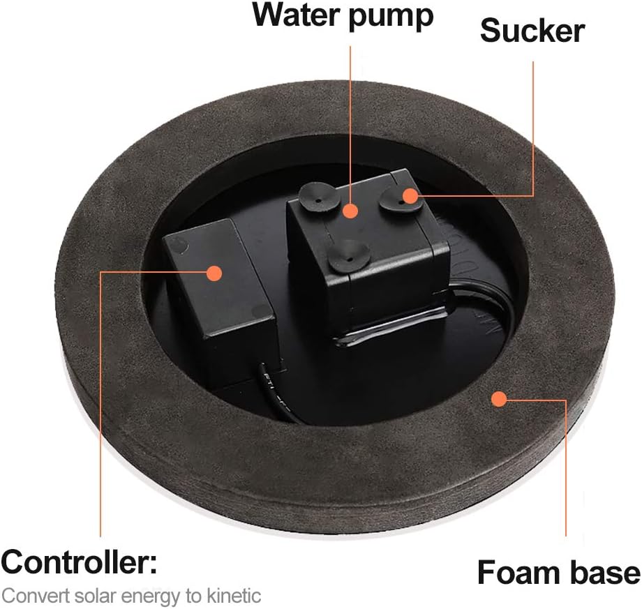 Yooumoga Solar Bird Bath Fountain Pump with 4 Nozzle, Free Standing Floating Solar Powered Water for Bird Bath, Garden, Pond, Pool, Outdoor : Garden & Outdoor