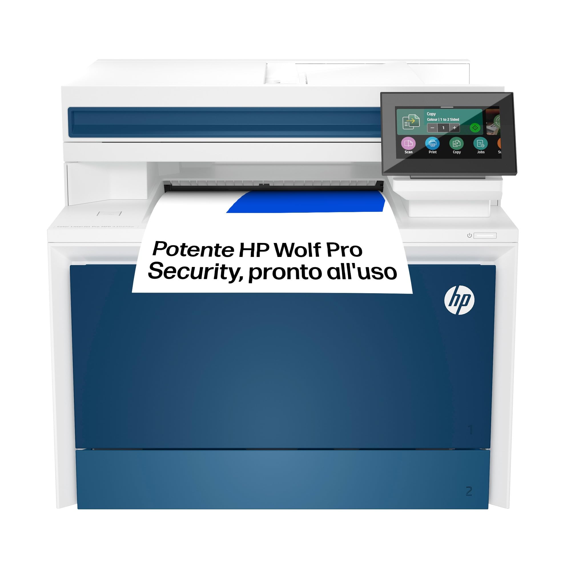 HP Color LaserJet Pro MFP 4302dw (4RA83F), Stampa, Copia, Scansiona, Fronte e Retro Automatico, Stampante a Colori, 35/33 (Letter/A4) ppm, USB, Wi-Fi, Ethernet, HP App, per Ambienti Professionali, Blu