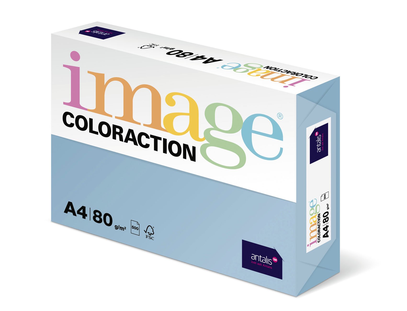 Antalis ColorAction Colour Printing Paper for Inkjet Laser Copier Printer 80 g 500 Sheets A4 Ice Blue
