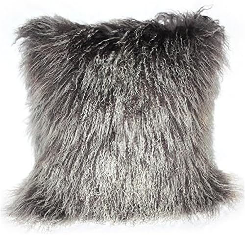 Amazon Com Pillow Decor Mongolian Sheepskin Frosted Gray Throw