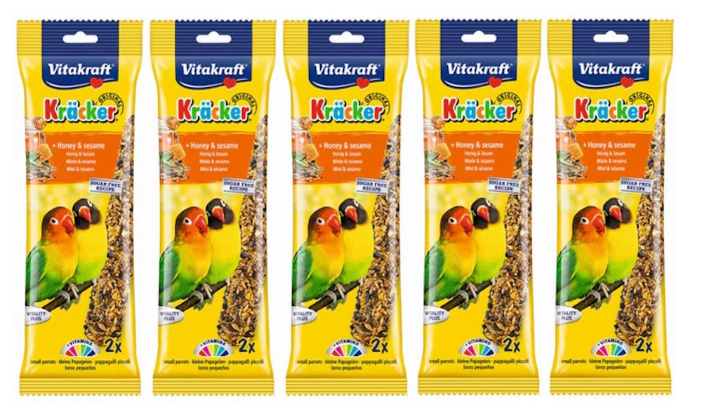 Vitakraft Kracker Treat Sticks for Lovebirds with Honey and Sesame, 2pk, Case of 5
