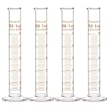 StonyLab 4-Pack Borosilicate Glass 50ml Heavy Wall