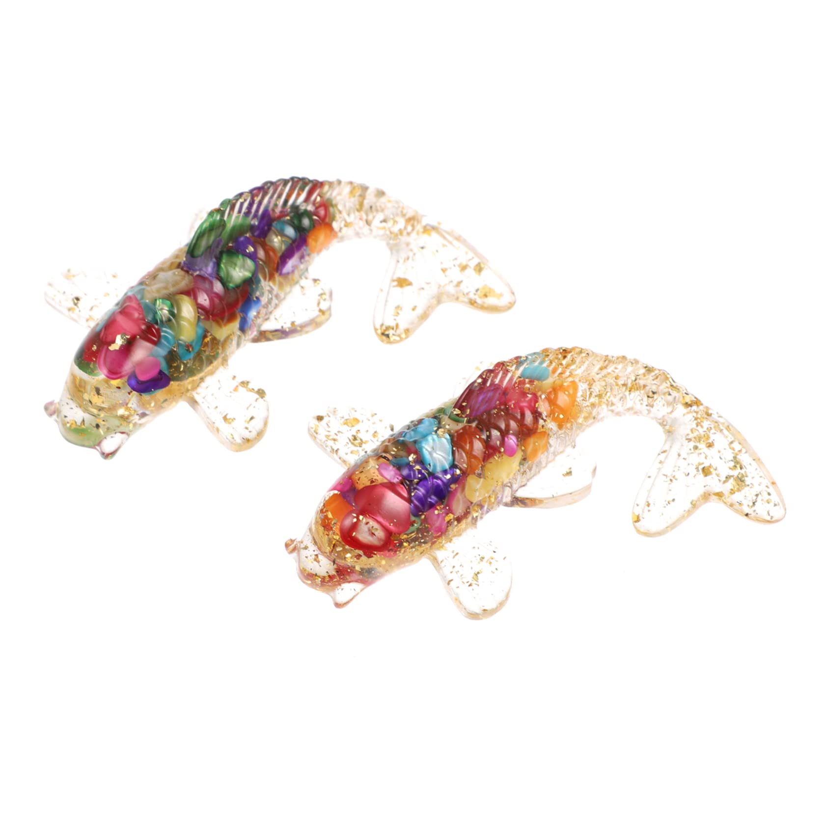 SAFIGLE 2pcs Miniature Japanese Carp Figures - Premium Crystal Glass Fish Tank Ornaments | Exquisite Aquatic Animal Art for Home and Office Decor | Beautiful Goldfish Sculptures for Zen-Inspired Aquar